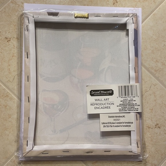 Wall art/painting ~ wine and glass - Picture 3 of 5